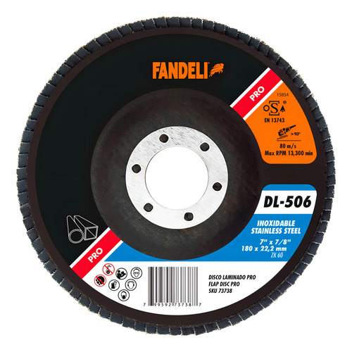 Disco Laminado 7 PLG Acero Inox Fandeli 73738 10 Pz