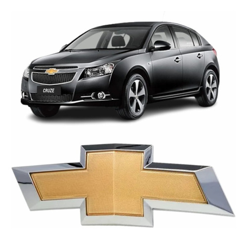 Emblema Grade Radiador Cruze 2015 2016 Gravata Dourada