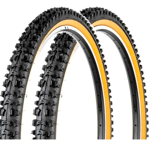 Par Pneu De Bike Mtb Aro 26 X 1.95 Kenda K816 Faixa Amarela