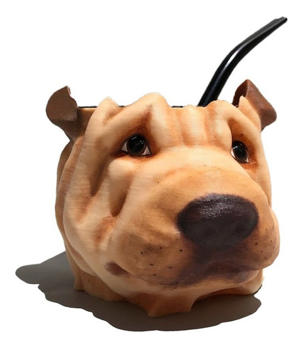 Mate En Forma De Perro Shar Pei Con Pintado Personalizado