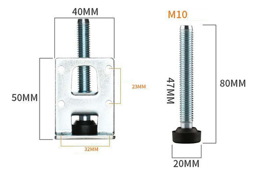 4 Uds Pie Nivelador Pies Niveladores Fácil De Usar 75mm