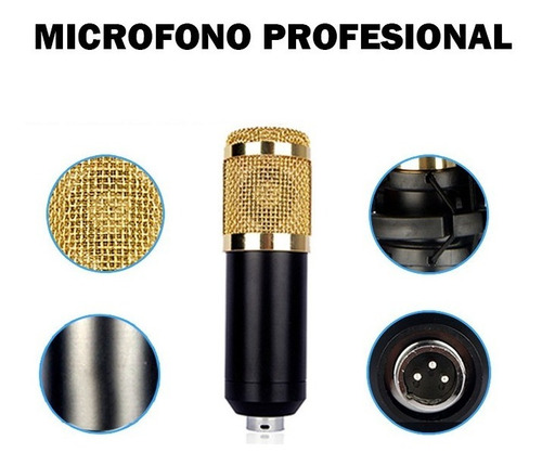 Imagen 3 de 10 de Set Microfono Condensador Mezcladora Bt Gamer Celular Pc