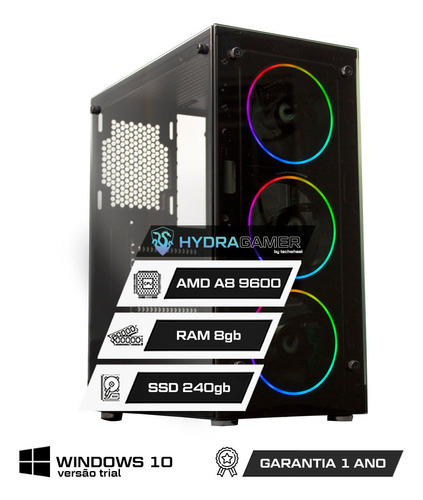 Imagem 1 de 8 de Pc Gamer Amd Athlon 3000g 8gb Placa De Vídeo Vega3 Ssd 240gb