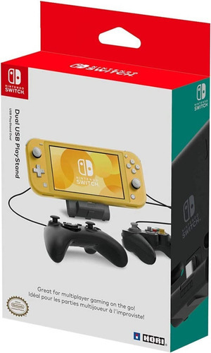 Hori NS2-039U Base Dual USB PlayStand Nintendo Switch Con 2 Puertos USB Color Negro