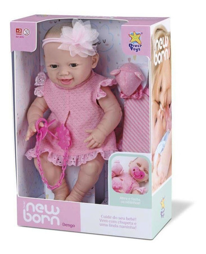 Boneca Newborn Dengo Com Acessórios Divertoys 8076