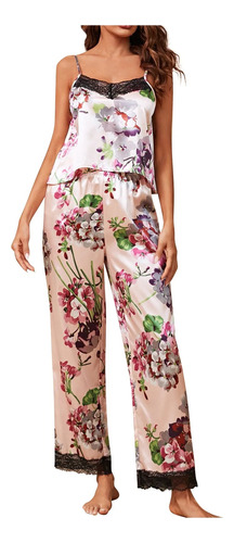 Pijama Con Correa Para Mujer, Ropa Interior De Seda Satinada