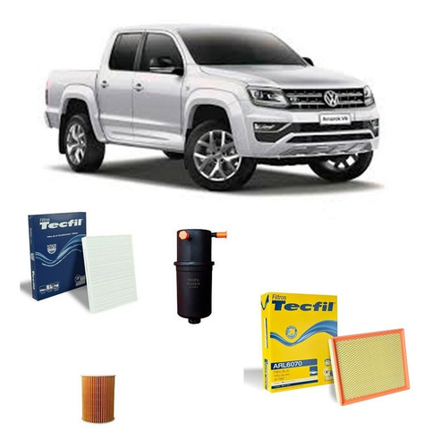 Imagem 1 de 1 de Kit Filtro Ar Motor Cabine Combustivel Oleo Amarok 2.0 2013