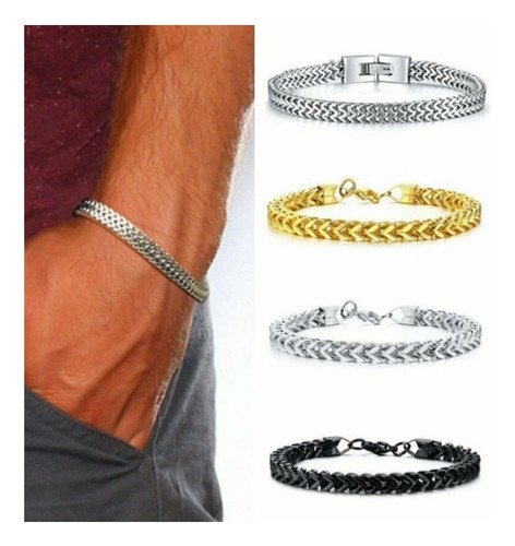 Pulsera Masculina Acero Quirúrgico Hombre Moda - Brazalete