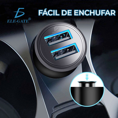 Turbo Cargador Para Auto Carga Rapida Qc 3.0 2 Puertos Usb