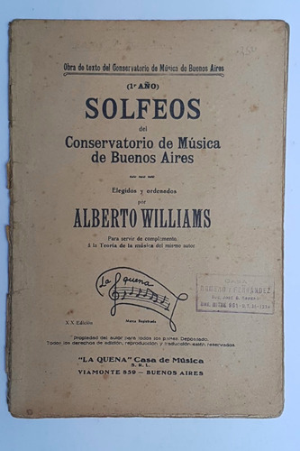 Solfeos, 1er Año, A. Williams