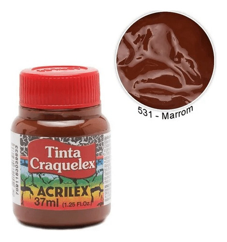 Tinta Para Craquelado Craquelex Acrilex 37ml Cor Marrom