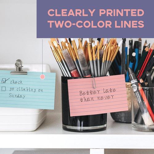 300 Hojas De Fichas De Colores, Tarjetas De Notas Con Líneas