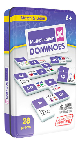 Juego De Dominó Multiplicación Junior Learning, 28 Piezas...
