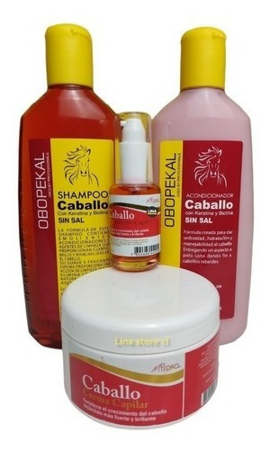 Pack De Shampoo+ Acondicionador + Aceite +crema Cola Caballo