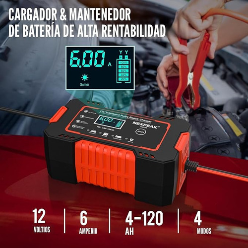 Nexpeak Nc101 Cargador De Batería De Automóvil 12 V 6 A