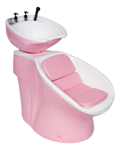 Cadeira Lavatório Cabeleireiro Neon Shampoo Retro - Cor Rosa Bebê 127v