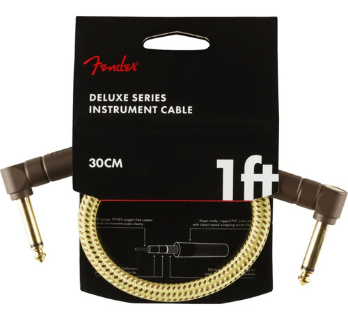 Cable Patch Fender Deluxe Series 30cm Gold Tweed