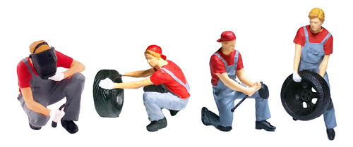 Resina 1/64 Personas Pequeñas Figuras De Juego De B Rojo