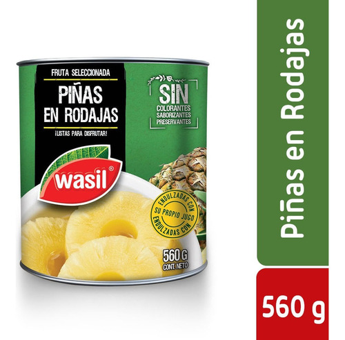 Piñas Wasil En Rodajas Lata 560 G