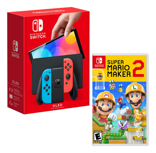 Consola Nintendo Switch Modelo Oled Neon + Mario Maker 2