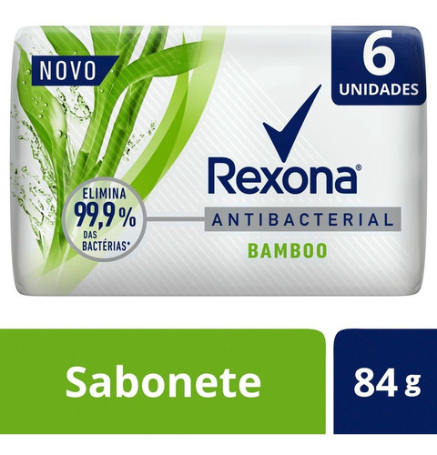 Kit 6 Unids Sabonete Barra Antibacterial Bamboo 84g Rexona