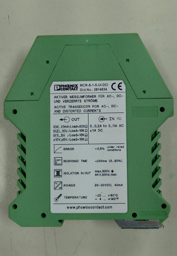 Transdutor De Corrente - Mcr-s-1-5-ui-dci-nc - Phoenix