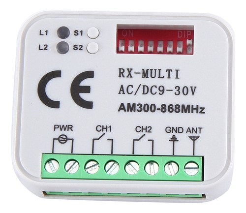Receptor Universal Rx Multifrecuencia 300-868 Mhz, 2 Canales
