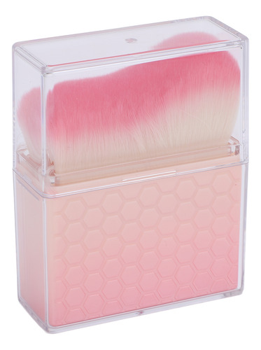 Pincel De Maquillaje Portátil Rosa Con Cabeza Plana En Ángul