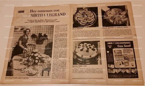 Clipping_año 1973__hoy Comemos Con Mirtha Legrand: Recetas