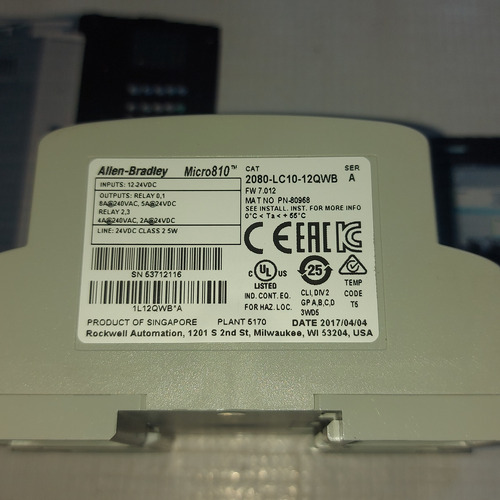 Allen Bradley 2080-lc10-12qwb Micro810 Plc (Usado)