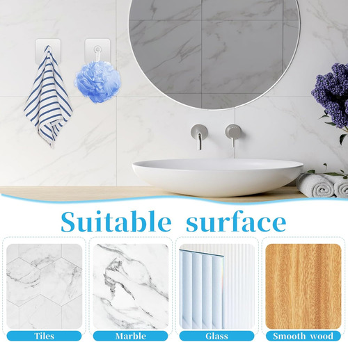 Ganchos Adhesivos Resistentes Y Reutilizables Para Pared