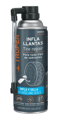 Sellador Inflador De Llantas Repara Fugas Truper Inf-12