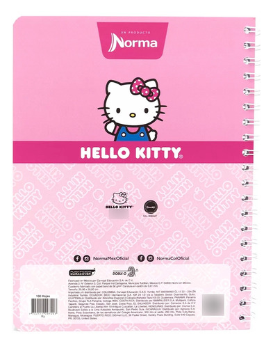 Cuaderno Argollado Profesional Cuadro Chico Hello Kitty
