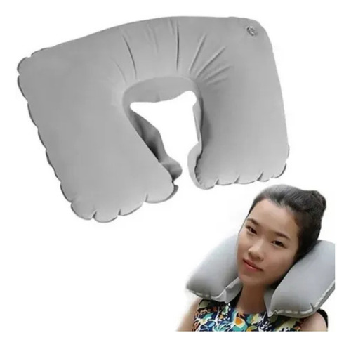 Cuello Viaje Almohada Soft Cervical Nuquero Color Azul Azul