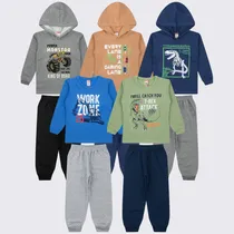 Comprar Kit 5 Conjunto Moletom Infantil Menino Inverno Atacado