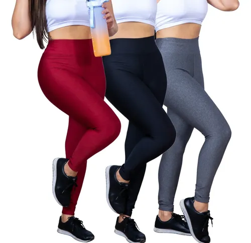 Moda Llevo Kit 3 Calças Legging Feminina Tecido Grosso Black Friday