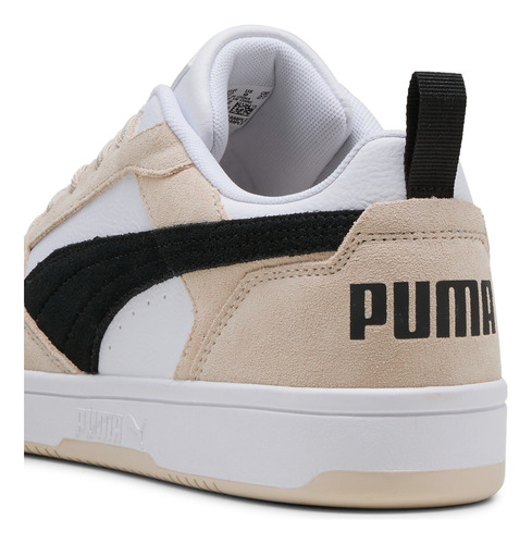 Tenis Puma Rebound V6 Low Sd Unisex Beige, Negro Y Blanco