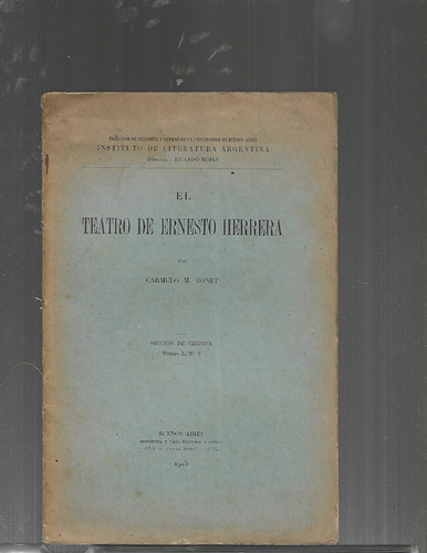 . T.1 - Nº  7. El Teatro De Ernesto Herrera. Por C. M.bonet