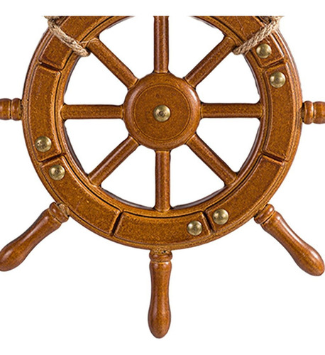 . Adorno De Pared De Timón De Barco De Madera 35 Cm