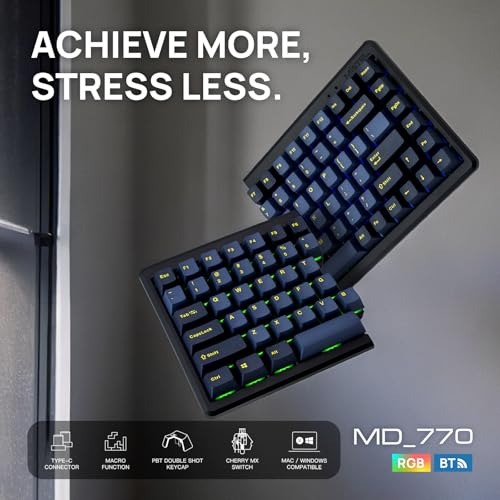 Teclado Mecanico Ergonomico Md770 Rgb Tkl - Cherry Mx