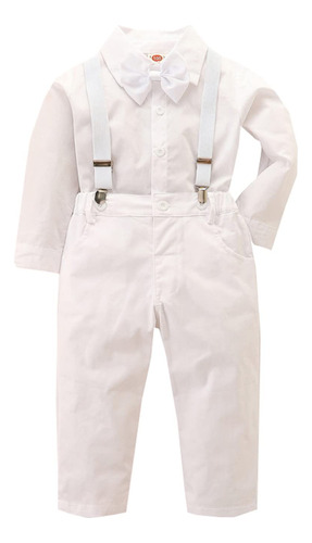 Traje Do Pieza Para Niño S Camisa Blanca Manga Larga Tops