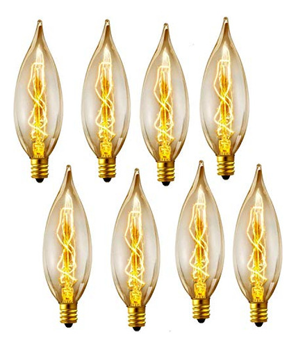 Lingruiyi Paquete De 8 Lamparas Incandescentes Edison Vintag