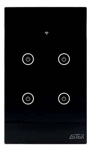 Interruptor Inteligente 4 Botões Wifi Wirelles Alexa Preto 127/220V