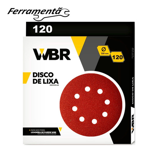 Imagem 1 de 4 de Disco Lixa 225mm Lixadeira De Teto C/10 Un Original Wbr 120