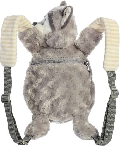 Imagen 4 de 10 de Mochila De Peluche Mapache Piggyback Pals Aurora Suave Niños
