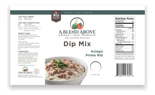A Blend Above Asiago Prime Rib Dip Mix, 1 Oz, (paquete De 3)