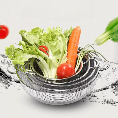 Juego De 3 Coladores Y Escurridores De Alimentos De Acero In