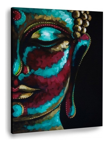 Cuadro Buda Pintura Moderno Decorativo En Lienzo Canvas Algodón No Sintetico Tipo Oleo Multicolor