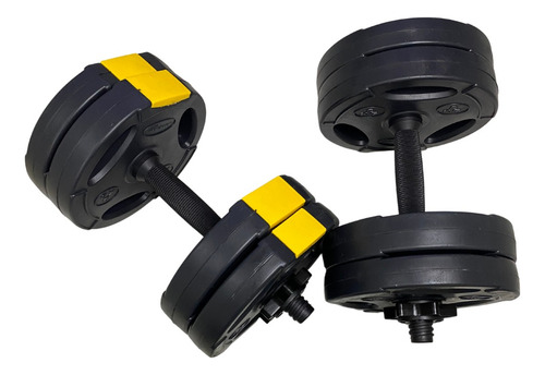 Kit Halteres Peso Musculação Ajustável Halter Até 30kg Cor Preto