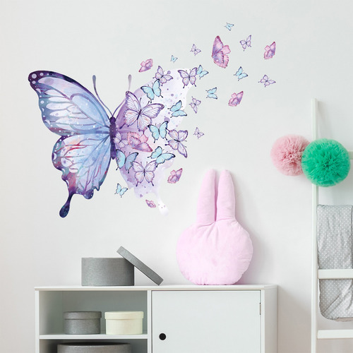 Hermosa Pintura De Pared Autoadhesiva De Color Morado Para H